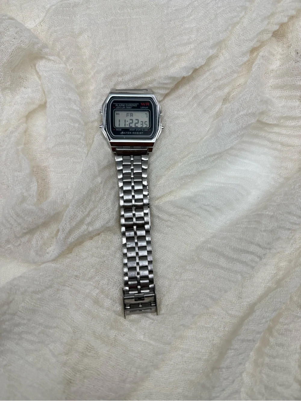 Classic Silver Digital Stainless Steel Watch - Casio-Style